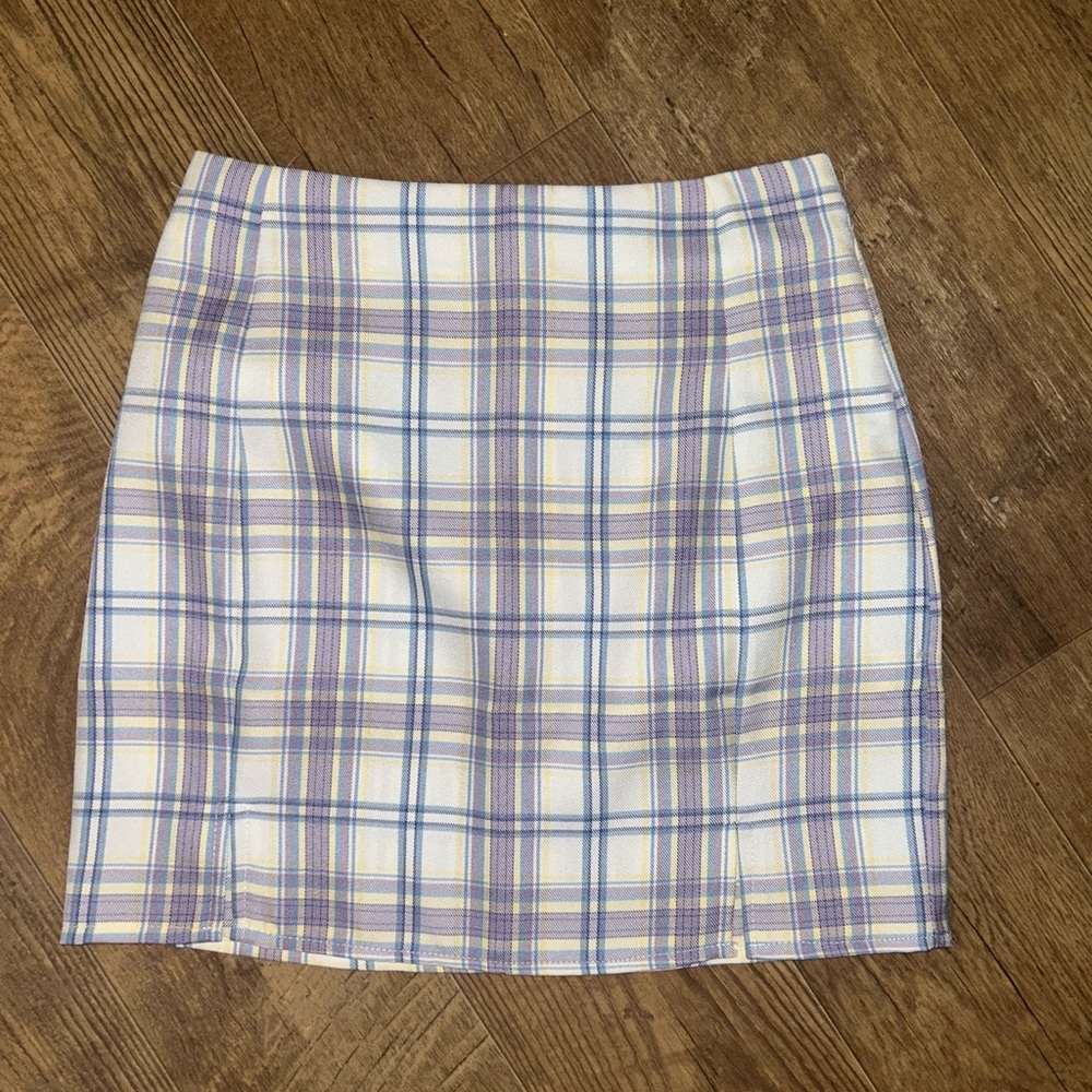 Purple Plaid Mini Skirt